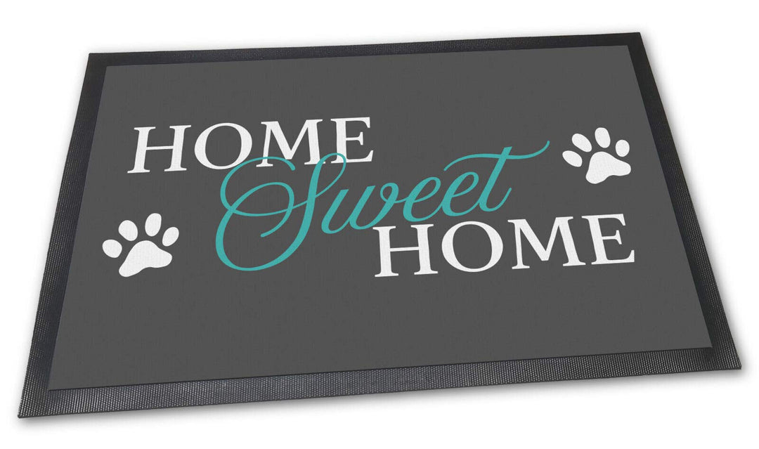 PfotenSchild Fussmatte mit lustigem Spruch - Home Sweet Home - 75 x 50 cm Schöner Fussabtreter für F