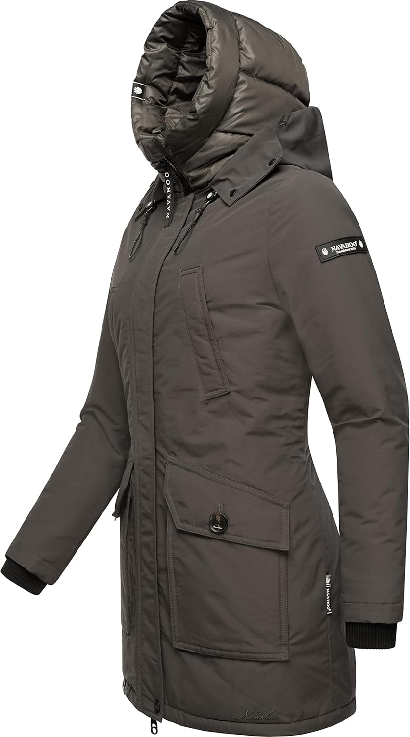 Navahoo Damen warmer Winter Kurzmantel Blizzardstorm XS-3XL XS Anthracite, XS Anthracite