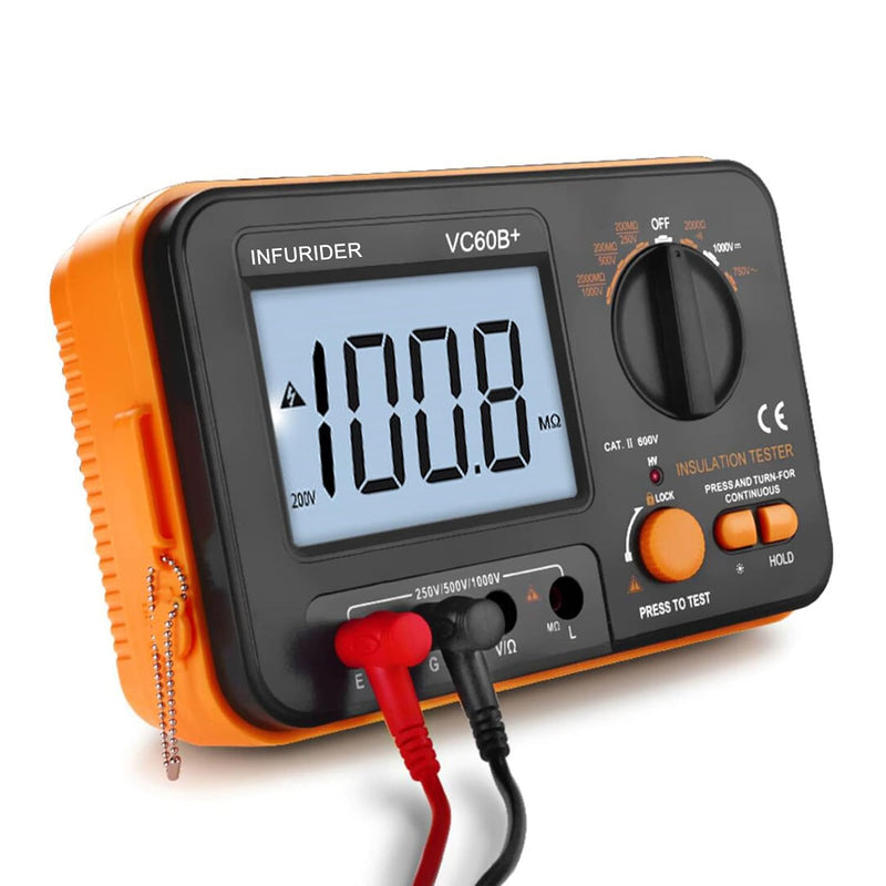 Digitaler Isolationswiderstandstester, Megohmmeter Ohmmeter YF-VC60B+, Spannungsprüfer 250/500/1000