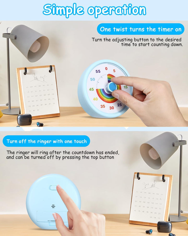 Visueller Timer für Kinder 60 Minuten Countdown Timer mit Grossem Bildschirm, für Kinder Zahnputztim