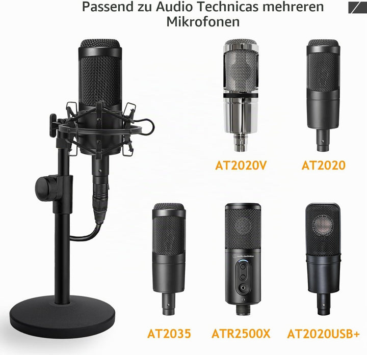 AT2020 Mikrofonständer mit Shock Mount für Audio Technica AT2020V AT2020USB+ AT2035 ATR2500X Kondens
