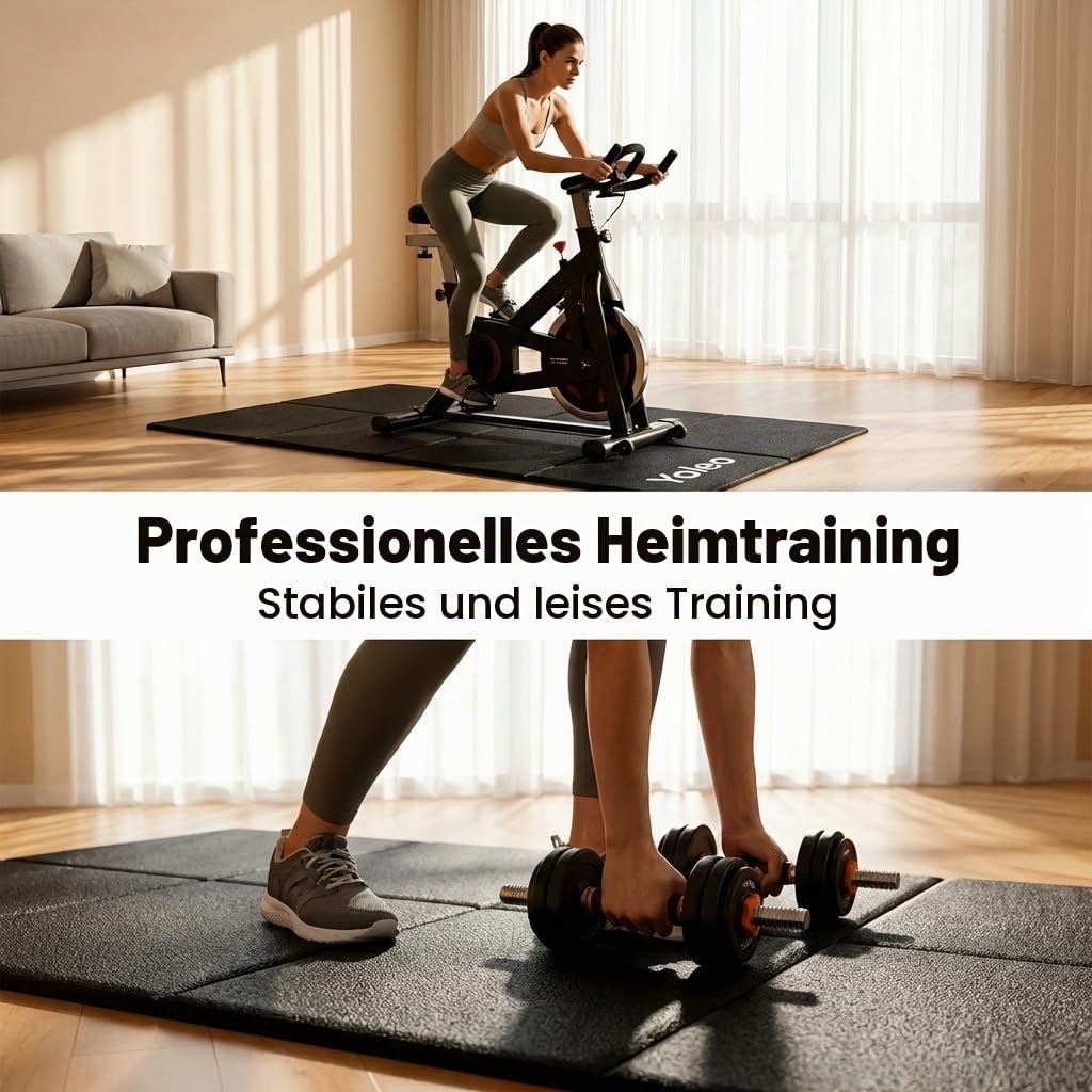 Yoleo Faltbare Bodenschutzmatte-160x75cm Laufband Matte, Schalldämmend Rutschfester Bodenschutz für