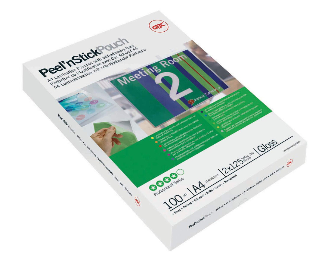 GBC selbstklebende Laminierfolien A3 125 mic, Peel&