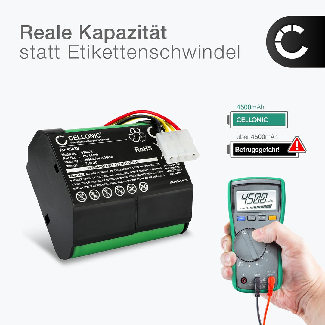 CELLONIC Akku kompatibel mit Vorwerk Kobold VR100, VX100 (Vorwerk 46439) 4500mAh 1x 4500mAh, 1x 4500