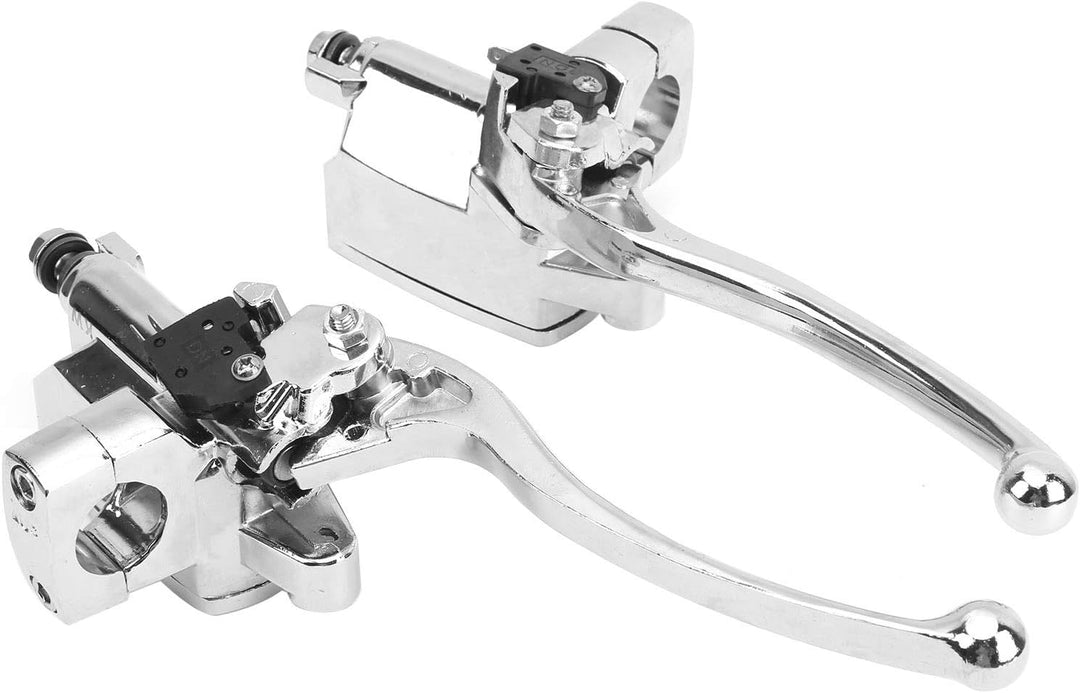 Tbest Hydraulischer Kupplungshebel, 1 Paar Hydraulischer Hauptbremszylinder Kupplungs Bremshebel Alu