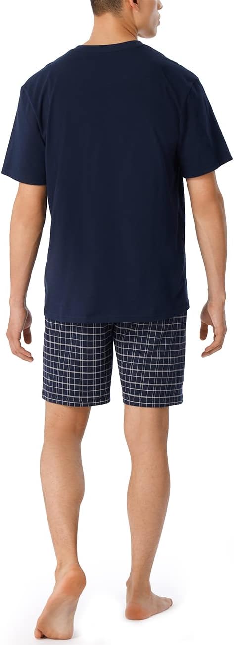 Schiesser Herren kurzer Schlafanzug Pyjama Kurz - 182200 50 Blau_159636, 50 Blau_159636