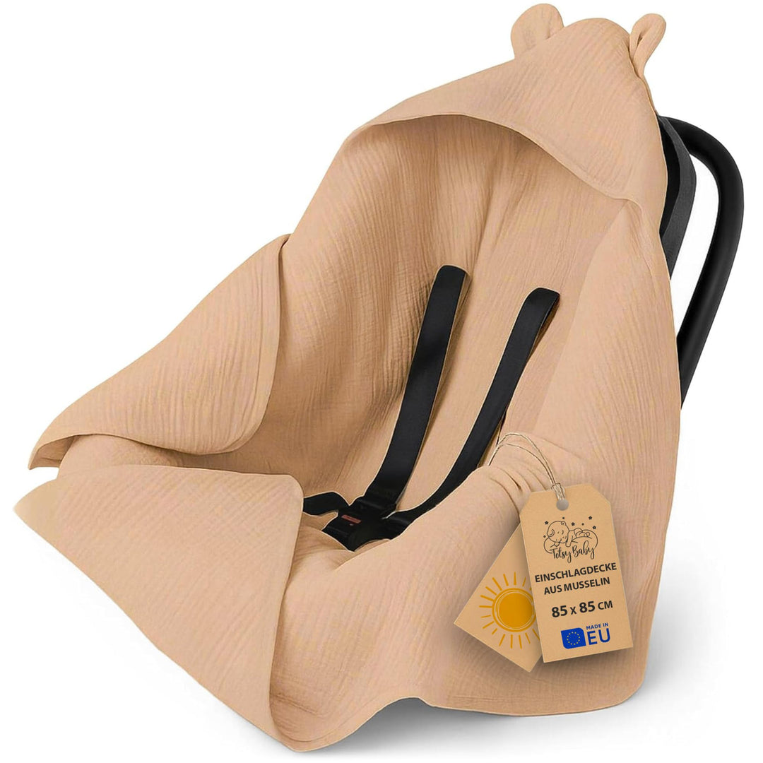 Einschlagdecke Babyschale Baby Decke Musselin 85x85 cm - Winterschlafsack Blanket Fusssack Kinderwag