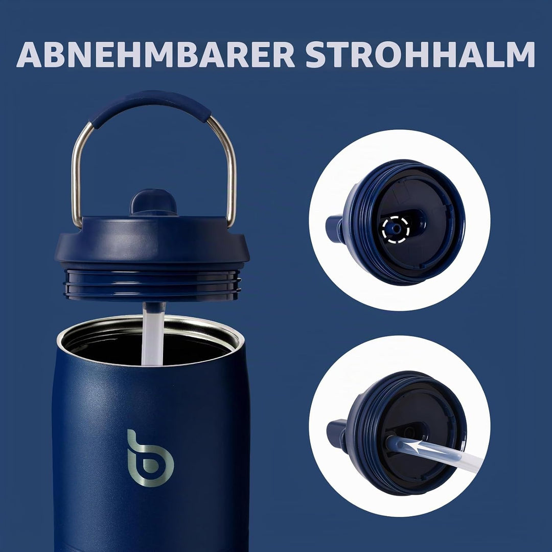 bottlebottle BOTTLE BOTTLE Isolierte Wasserflasche Edelstahl 32oz(946ml) mit Strohhalm Griff für Spo