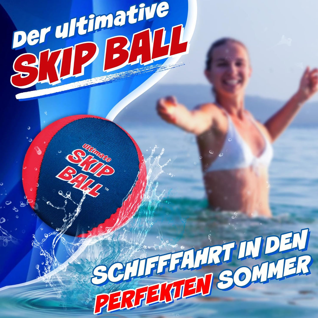 Activ Life Skip Wasser-Freizeitball – 5,1 cm grosser Kinderball mit Sprungscheibe, 2er-Pack, Rot/Bla