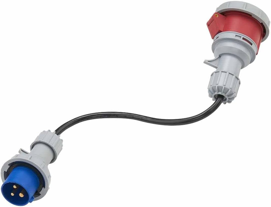 EV1 Adapter für Wallbox Stecker CEE rot 16A zu CEE blau 16A Caravan- und Campingstecker