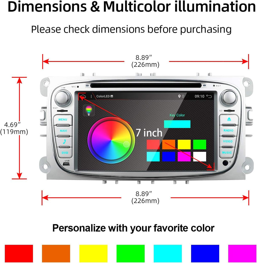 JOYX Android 14 Autoradio Passt für Ford Focus/Mondeo/S-Max/C-Max/Galaxy - Eingebauter DSP - 4G+64G