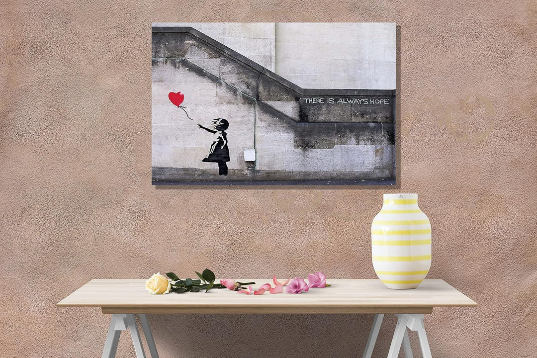 Leinwanddruck, Motiv "There is Always Hope by Banksy", inspirierendes Zitat, Wandkunst, Bilder, Heim