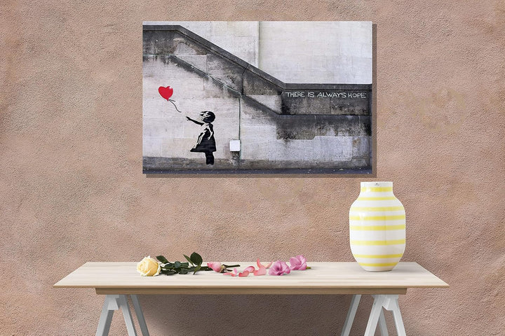 Leinwanddruck, Motiv "There is Always Hope by Banksy", inspirierendes Zitat, Wandkunst, Bilder, Heim