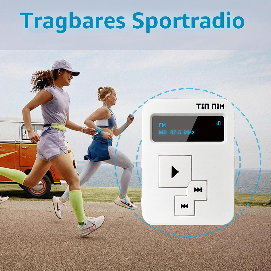 Tin-Nik AM FM SW UKW Mini-Radio: Uhrgrösse, Wiederaufladbares USB, Persönliches Taschenradio, OLED-B