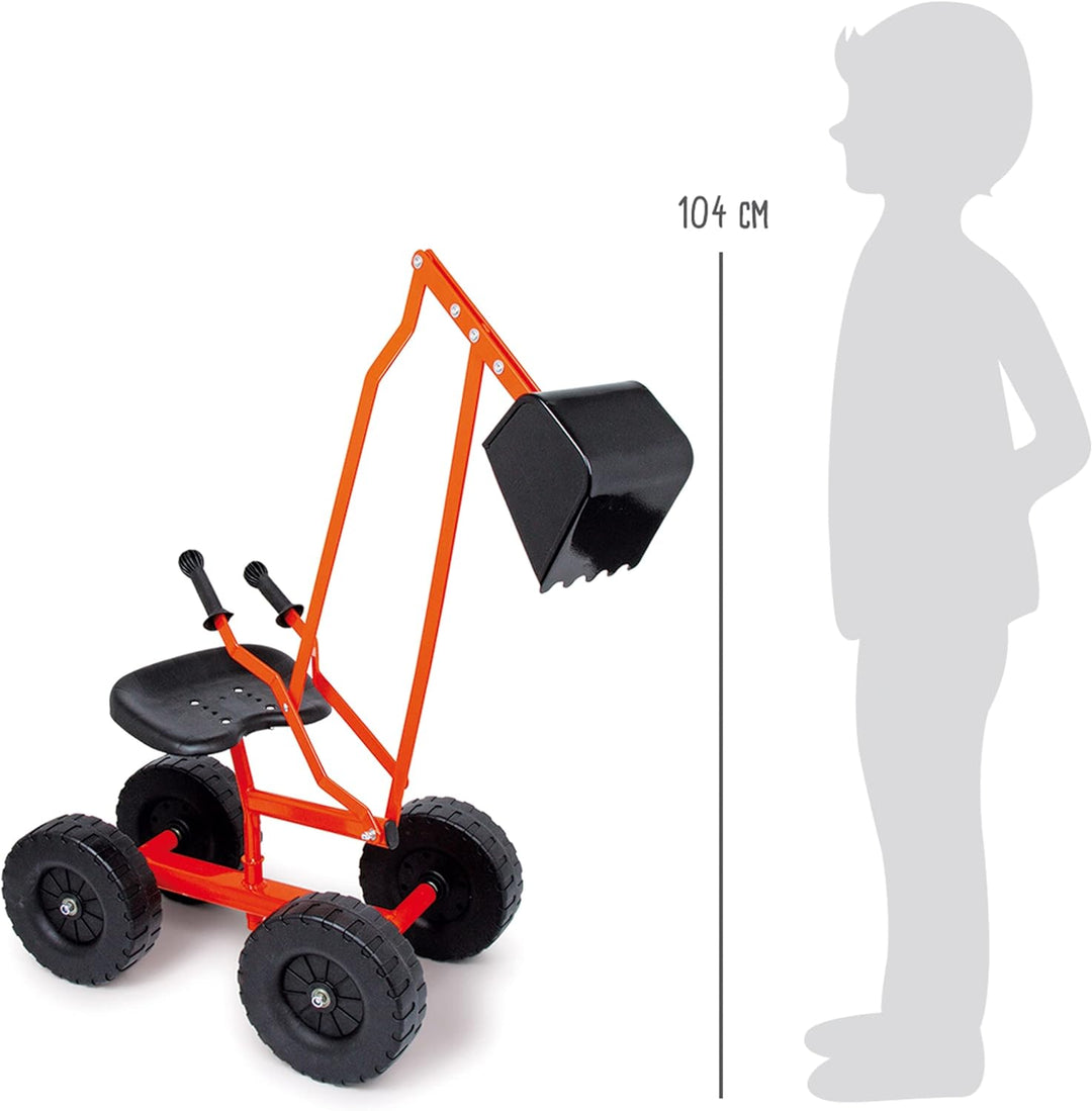small foot Bagger mit Schaufel und Rädern für Kinder, Sandspielzeug, 360° drehbar, ab 3 Jahren,