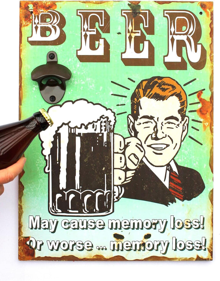 D&M Wandbild Beer mit Flaschenöffner 40cm Bieröffner 21261 Wandflaschenöffner Öffner (21261 Grün), 2