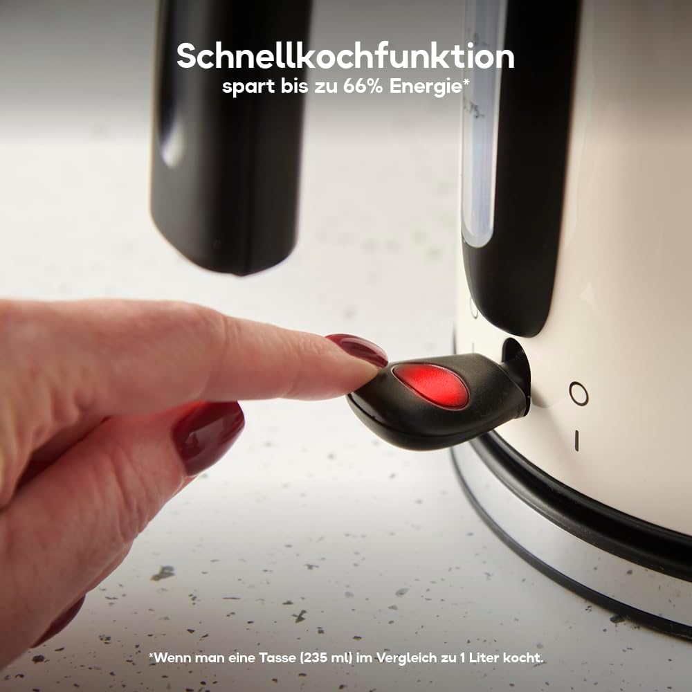 Russell Hobbs Wasserkocher [1,7L, 2400W] Colours Plus Jasmine (Edelstahl-Akzente, Schnellkochfunktio