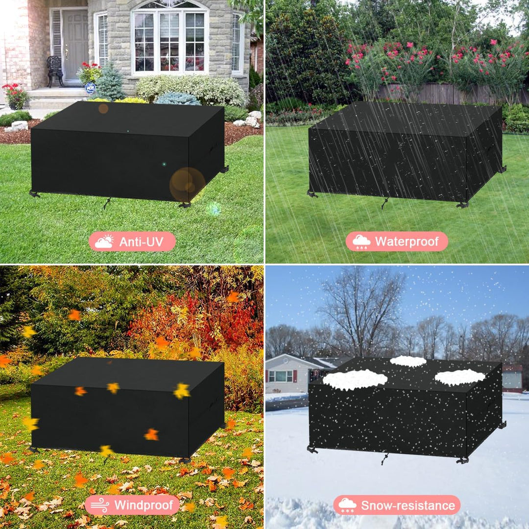 Gartentisch Abdeckung 120x60x75cm, Abdeckhaube Gartenmöbel Rechteckig Lounge Abdeckung Wasserdicht A