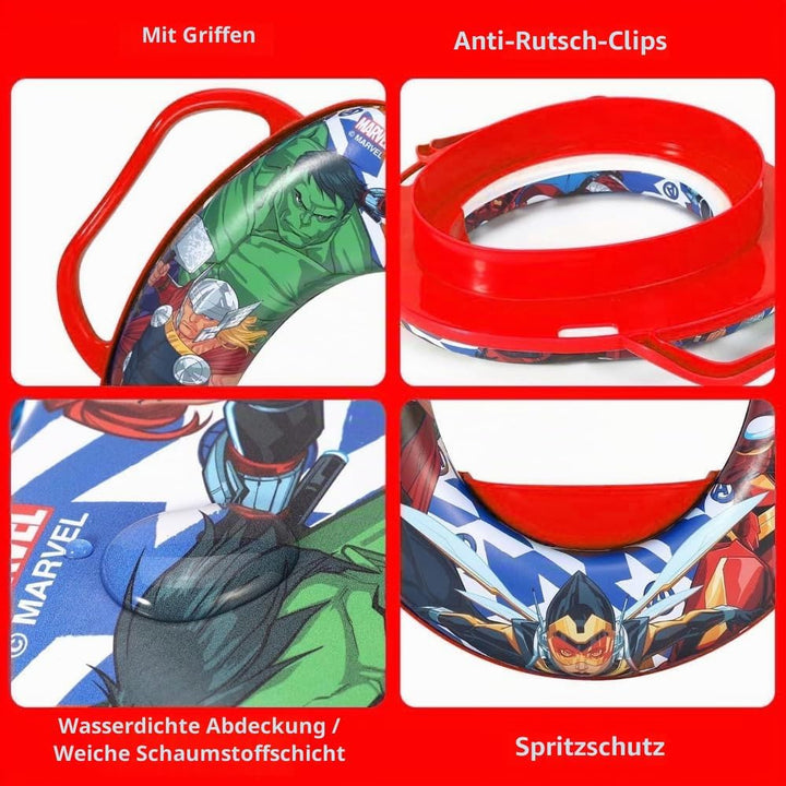 Marvel Avengers Toilettensitz für Kinder, universeller Toilettensitz mit Griffen, Avengers