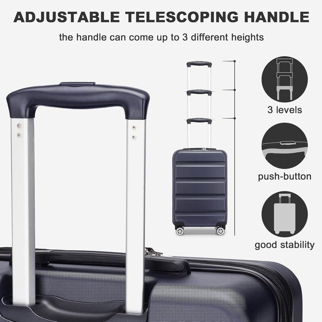 KONO Koffer Trolley Mittelgrosser Erweiterbares Hartschalenkoffer Leicht Reisekoffer mit TSA-Schloss