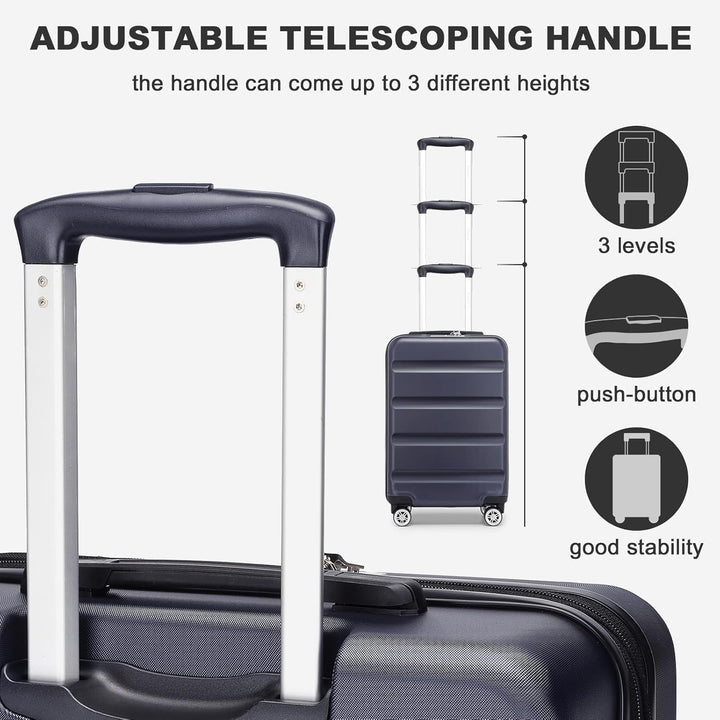 KONO Koffer Trolley Mittelgrosser Erweiterbares Hartschalenkoffer Leicht Reisekoffer mit TSA-Schloss