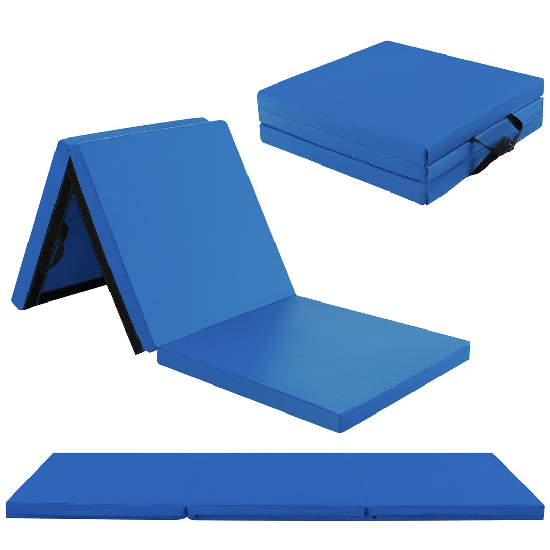 GOPLUS Weichbodenmatte, 180 x 60 x 5 cm Turnmatte rutschfest mit Klettverschlüssen &amp; Tragegriffen, G