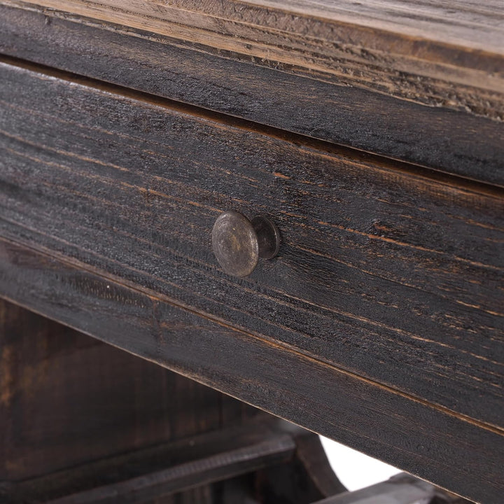 DESIGN DELIGHTS MASSIVHOLZ WEINREGAL Napoleon | 85x55cm(HxB), nostalgisches Flaschenregal mit Schubl