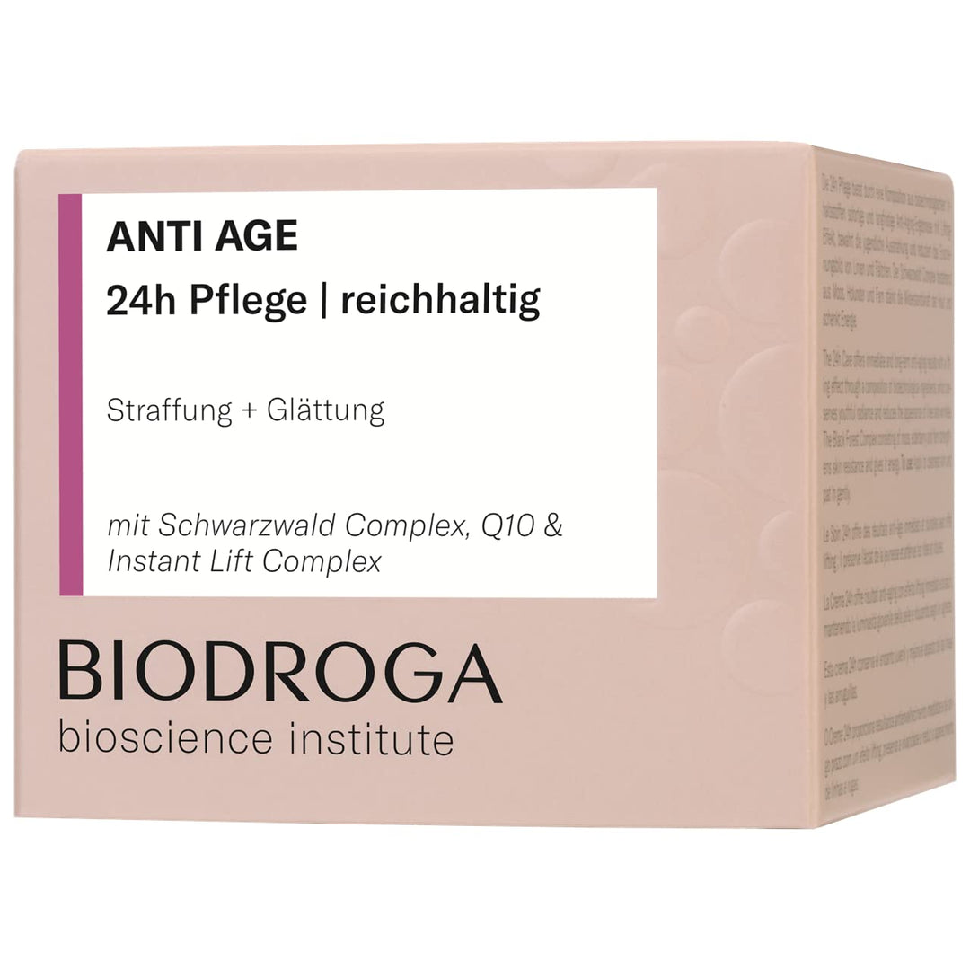 Biodroga Anti Aging 24h Gesichtscreme reichhaltig 50 ml – straffende Anti Falten Gesichtspflege Tage