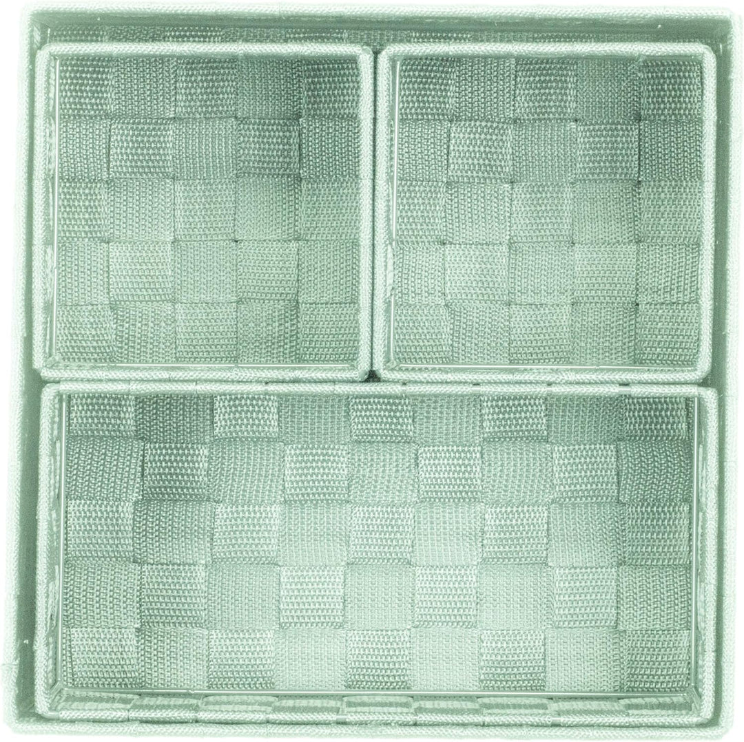Brandsseller 4er Set Aufbewahrungsboxen - 28x28x10 cm, 26x13x9 cm, 13x13x9 cm (2x) – eckige Regalkör