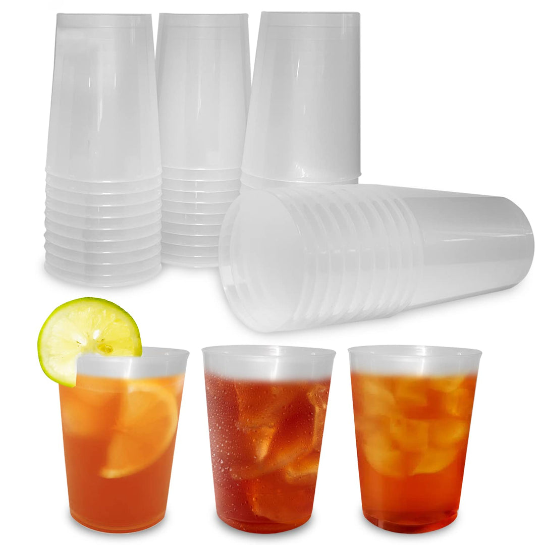 100 x 500 ml Wiederverwendbare und Einwegbecher - Hartplastik, unzerbrechlich, für Partys, Büro oder