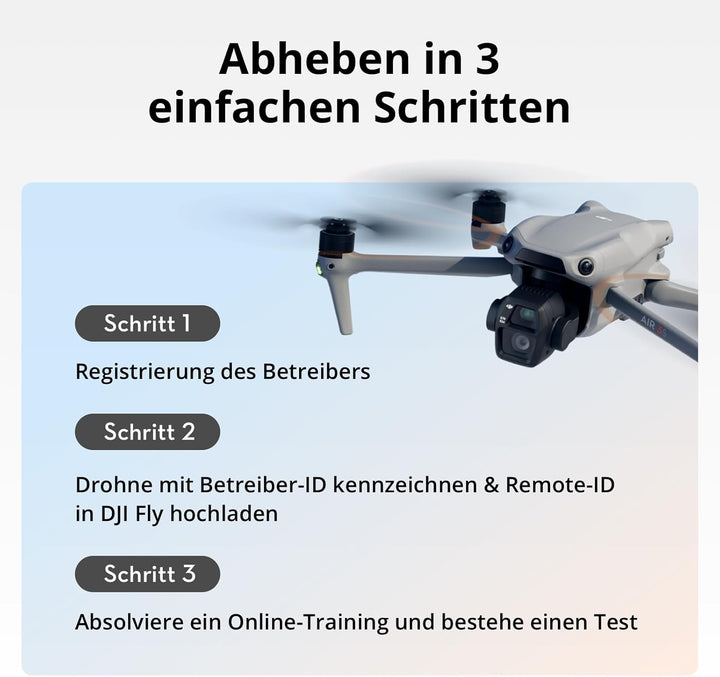 DJI Air 3S (RC-N3), Drohne mit 4K-Kamera, Dual-Kameradrohne mit 1" CMOS Weitwinkelkamera, 4K/60fps H