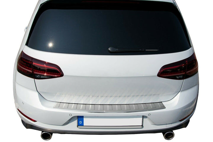 RECAMBO Ladekantenschutz Edelstahl kompatibel für VW Golf 7 - matt gebürstet mit Textur - Styling un