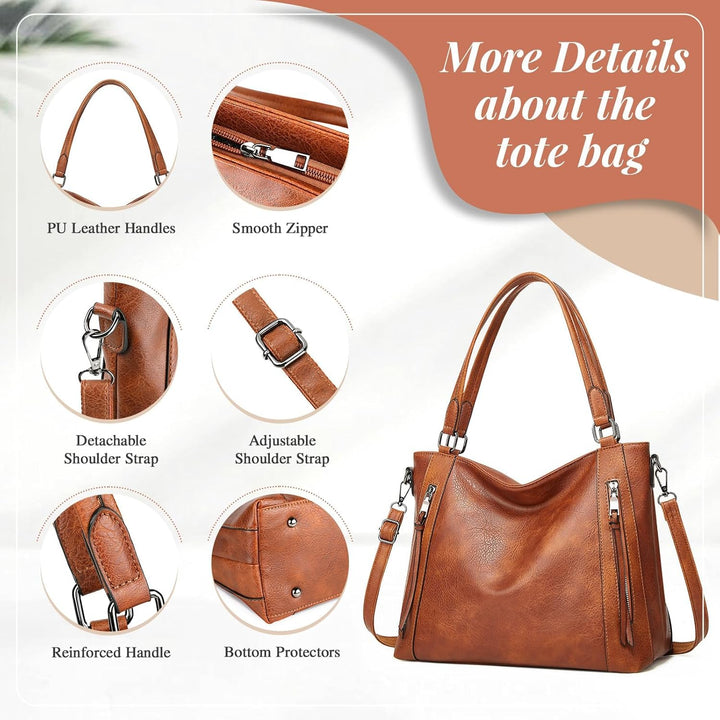 VINBAGGE Damen Handtasche Leder Henkeltasche Top Griff Tasche Vintage Weiches Umhängetasche Schulter
