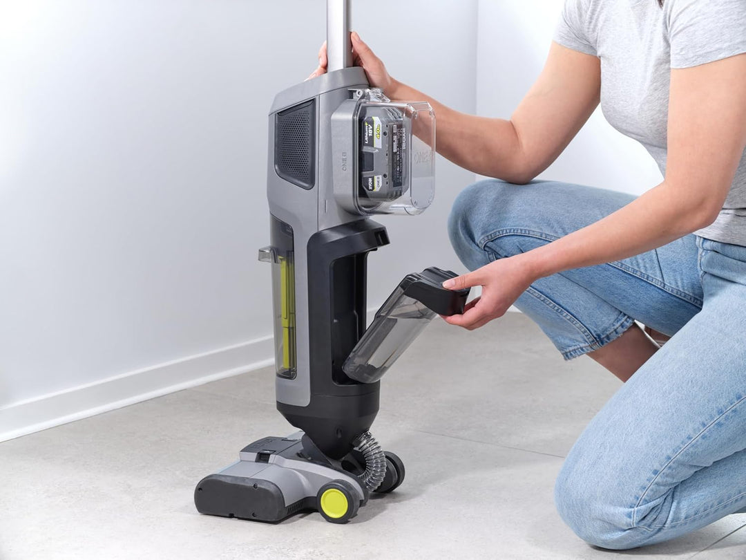 RYOBI 18 V ONE+ Brushless Multiflächenreiniger RHFC18BL-1X40GL, 3-in-1 Staubsaugen, Wischen & Trockn