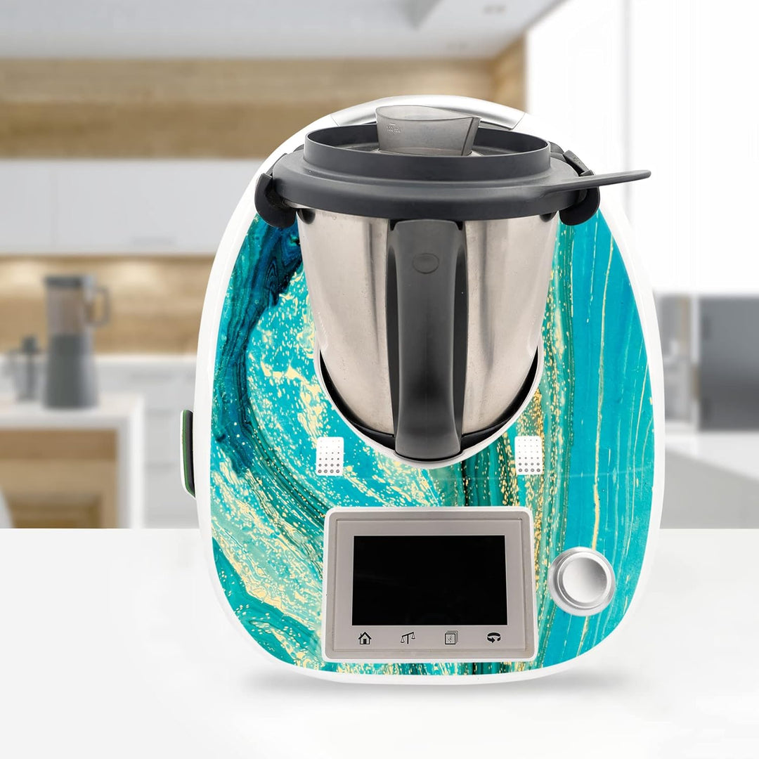Deko Schutz Aufkleber kompatibel mit Küchenmaschine Thermomix TM5 Design Sticker Klebefolie Zubehör