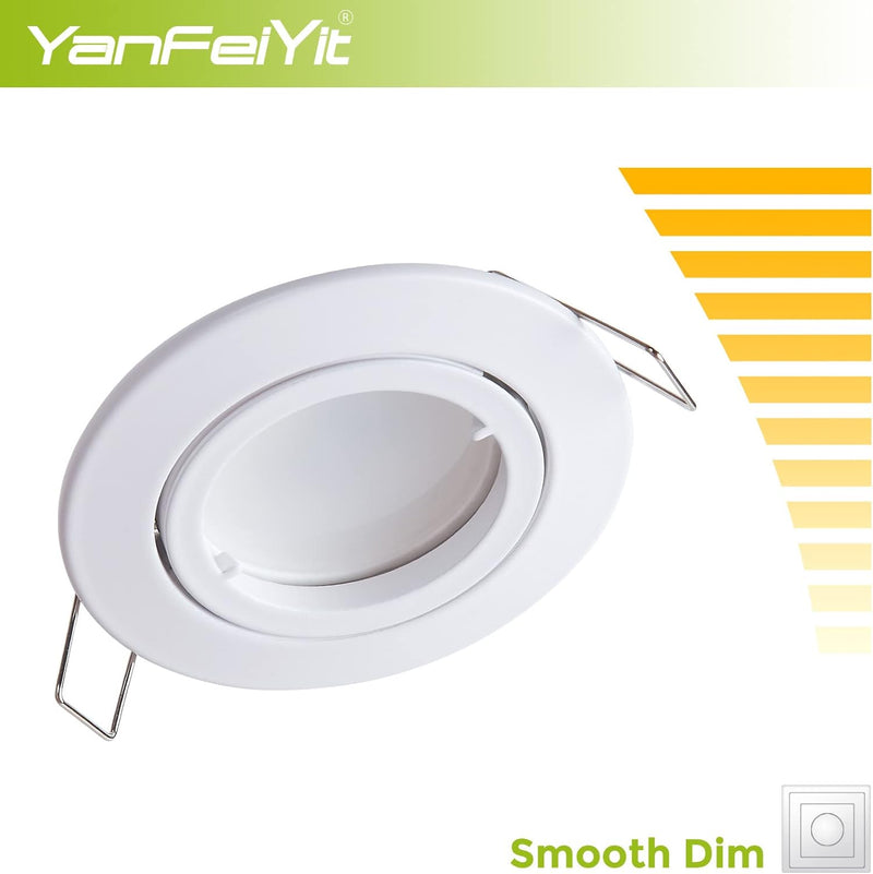 YanFeiYit 5x Premium Ultra Flach Led Einbauleuchte | 3W 230V austauschbares Keramik Modul | Dimmbar