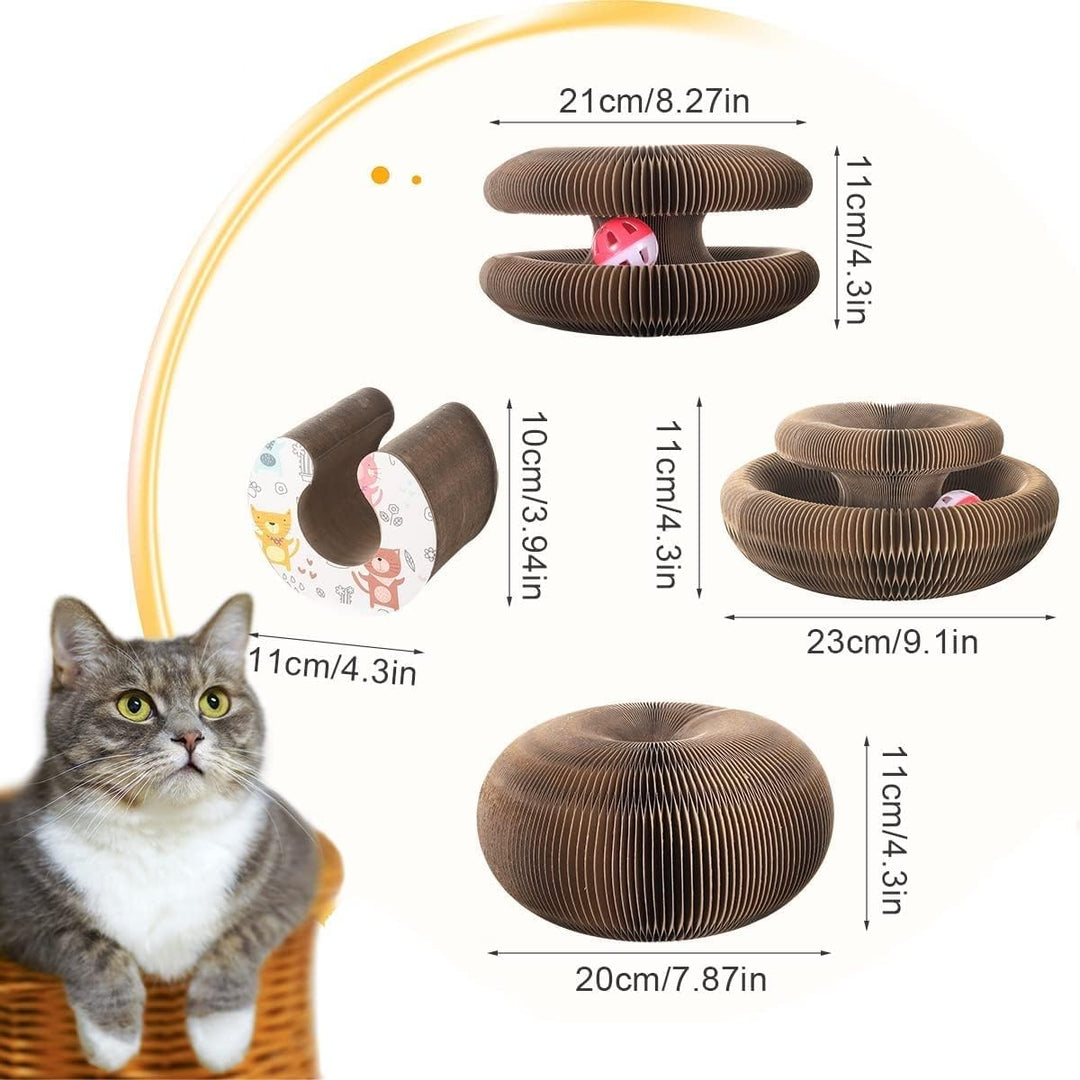 Katzen Kratzbrett,Magic Organ Cat Scratching Board, 2-in-1 Cat Kratzbrett mit Glöckchen, Foldable Co