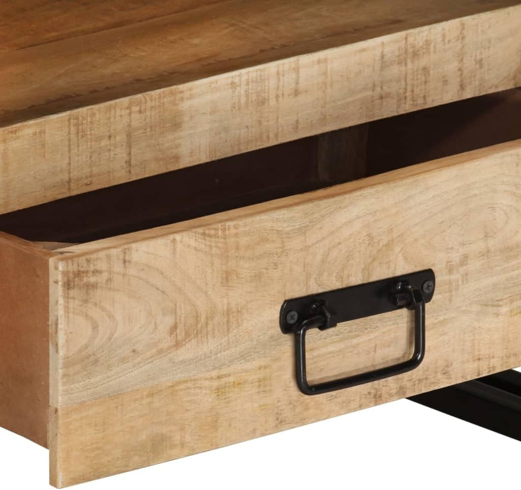 vidaXL Mangoholz Massiv TV Schrank mit 2 Schubladen 1 Fach TV Board Möbel Lowboard Fernsehschrank Fe