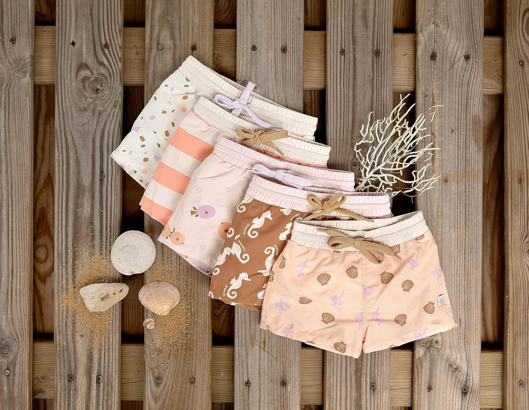 LÄSSIG Baby Kinder Badehose kurz mit UV-Schutz und integrierter Schwimmwindel/Boardie Shorts, Rosa 9
