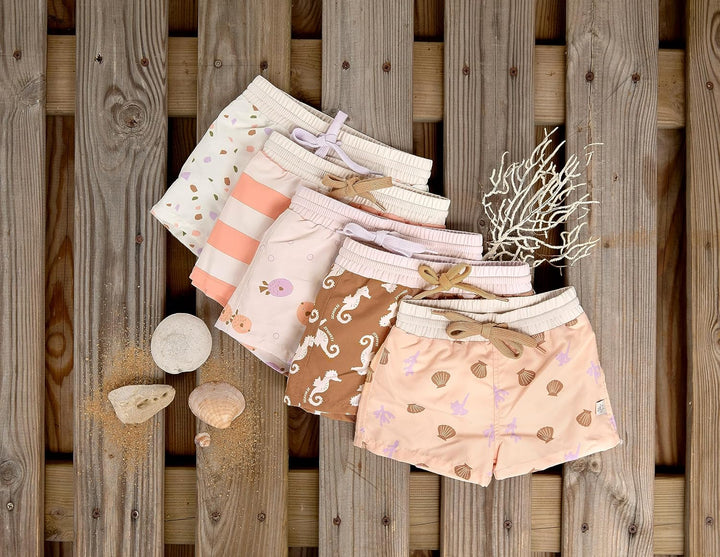 LÄSSIG Baby Kinder Badehose kurz mit UV-Schutz und integrierter Schwimmwindel/Boardie Shorts, Rosa 9