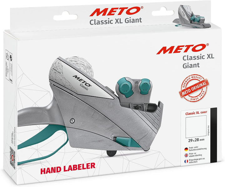 Meto Original Classic XL Giant Preisauszeichner Set – Preis, Rabatt (2-zeilig, 18-stellig für 29 x 2