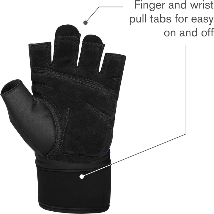 Harbinger Training Grip Wristwrap 2.0 Handschuhe für Gewichtheber, Unisex L Blau, L Blau