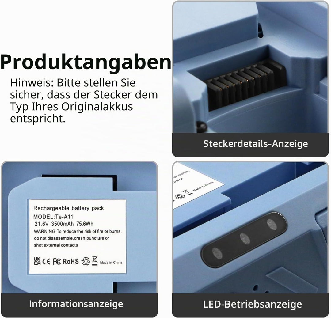 K KYUER 75.6Wh Handstaubsauger Ersatz Akku für Tineco A11 Hero, A11 Hero EX, A11 Tango, A11 Pet, A11