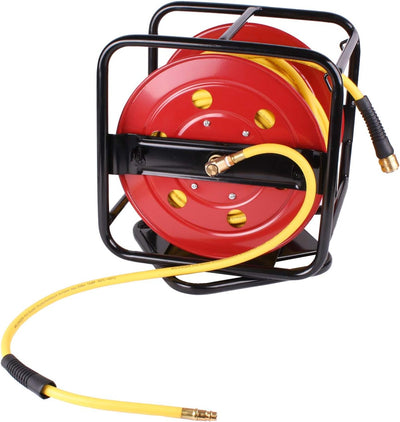 WELDINGER Schlauchaufroller 30 m mit Druckluftschlauch Gummi-PVC gelb 6 x12 mm -40 bis 65°C