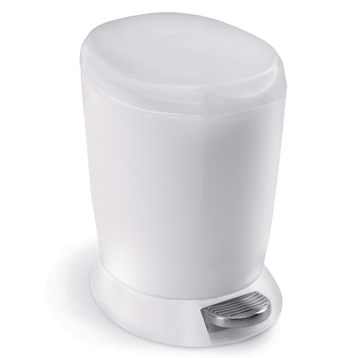 simplehuman CW1318 6 Liter, runder Treteimer, kleiner Mülleimer Bad Badezimmer Büro Schlafzimmer, we