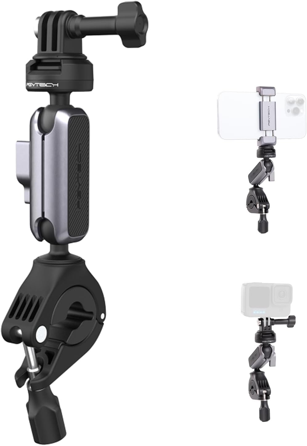PGYTECH CapLock Fahrradlenkerhalterung für DJI OSMO Action 4/3/2, GoPro 12/11/10/9, OSMO Pocket 3/2,