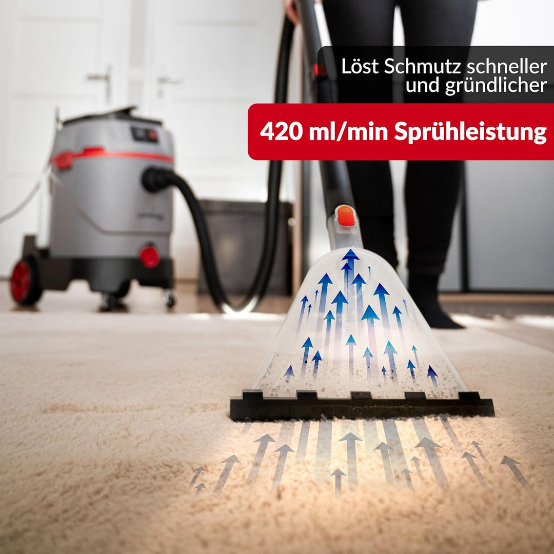 LEHMANN Primewash 2800 Waschsauger, Profi Teppichreiniger & Polsterreiniger mit Heisswasser 60°C, Na