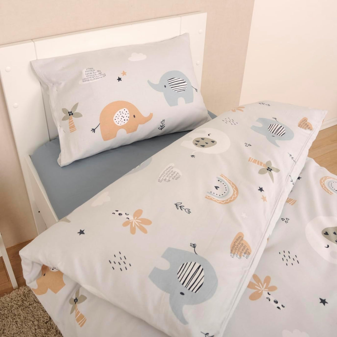 Herding babybest Bettwäsche Elephants, Kopfkissenbezug ca. 40 x 60 cm mit Hoteleinschlag, Bettbezug