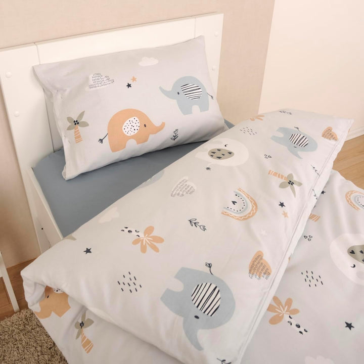 Herding babybest Bettwäsche Elephants, Kopfkissenbezug ca. 40 x 60 cm mit Hoteleinschlag, Bettbezug
