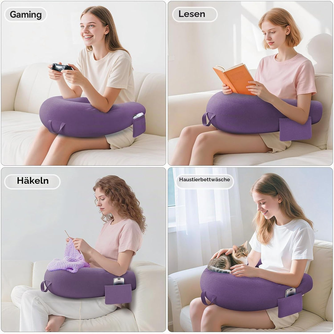 Gaming Kissen &amp; Lesekissen, Reading Pillow für das Sitzen auf dem Bett/Sofa/Fussboden, Fütterungs/Hä